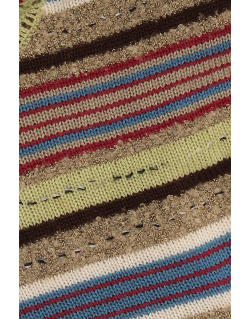 VERO MODA Womens V-Neck Jumper Sweater UK 14 Medium Multicoloured Striped Vintage Vero Moda and Second-Hand Vero Moda from Messina Hembry 