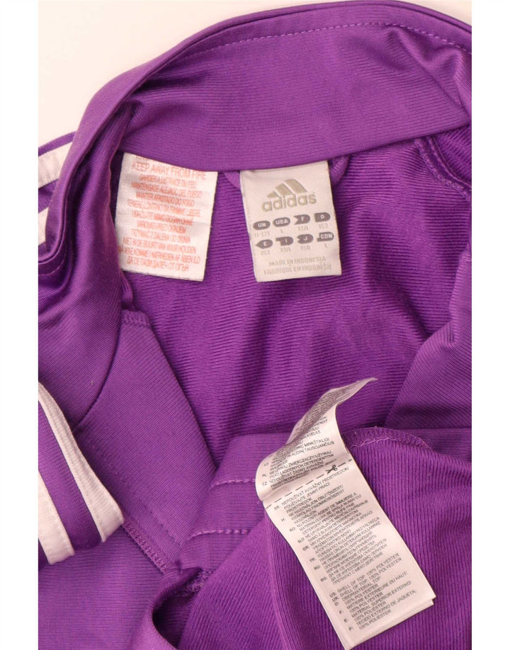 Adidas Girls Tracksuit Top Jacket 11-12 Years Purple Polyester