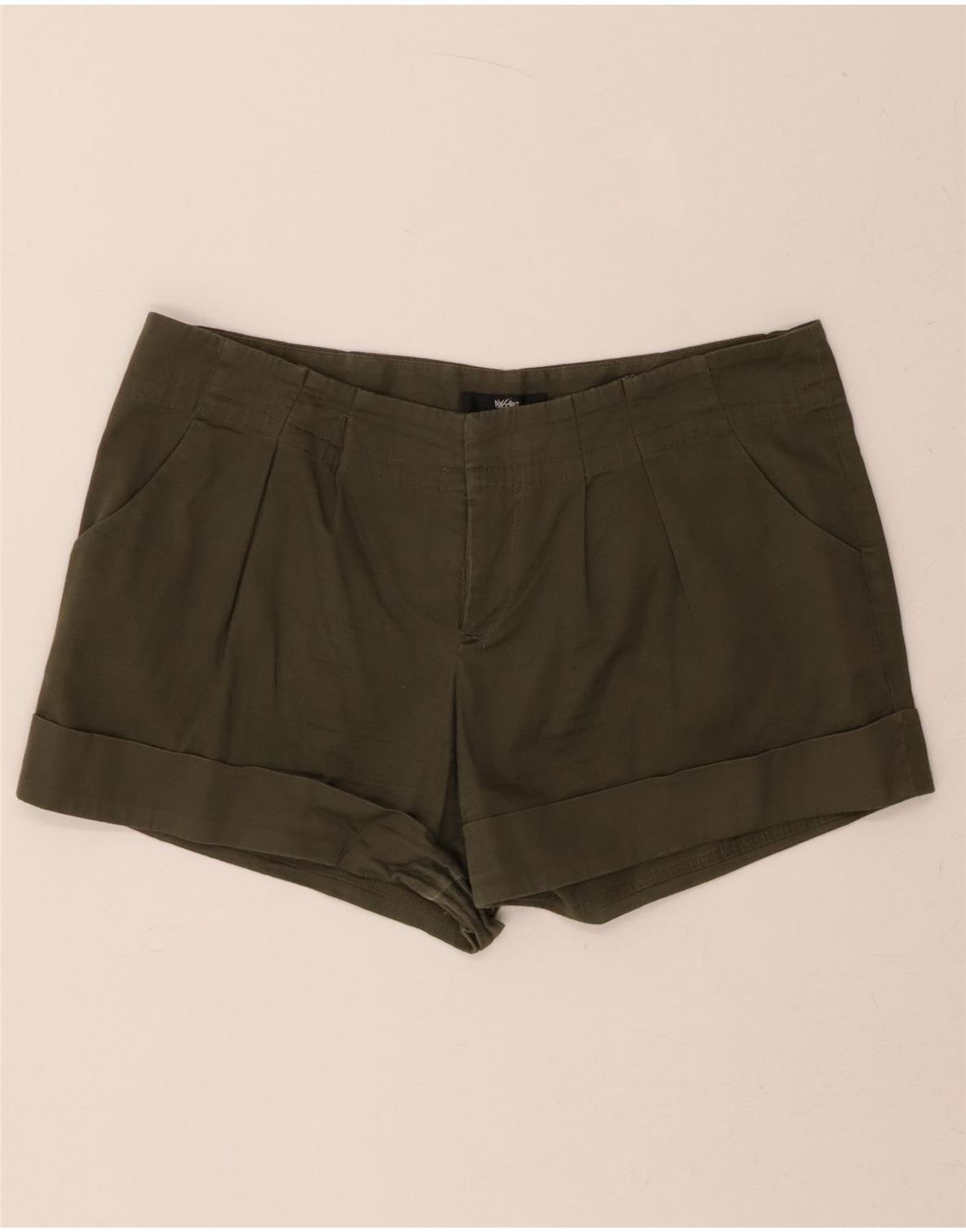 MOSSIMO Womens Stretch Pegged Casual Shorts US 12 Large W34 Khaki