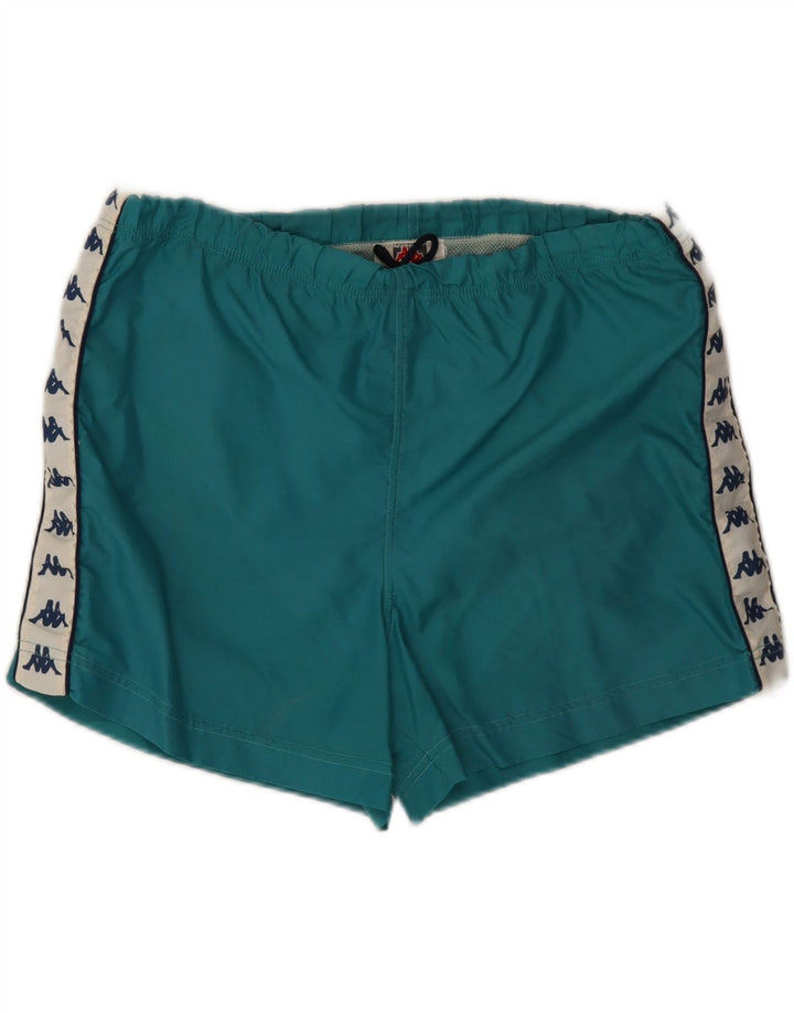 Kappa Mens Graphic Swimming Shorts Medium  Green Colourblock Polyester