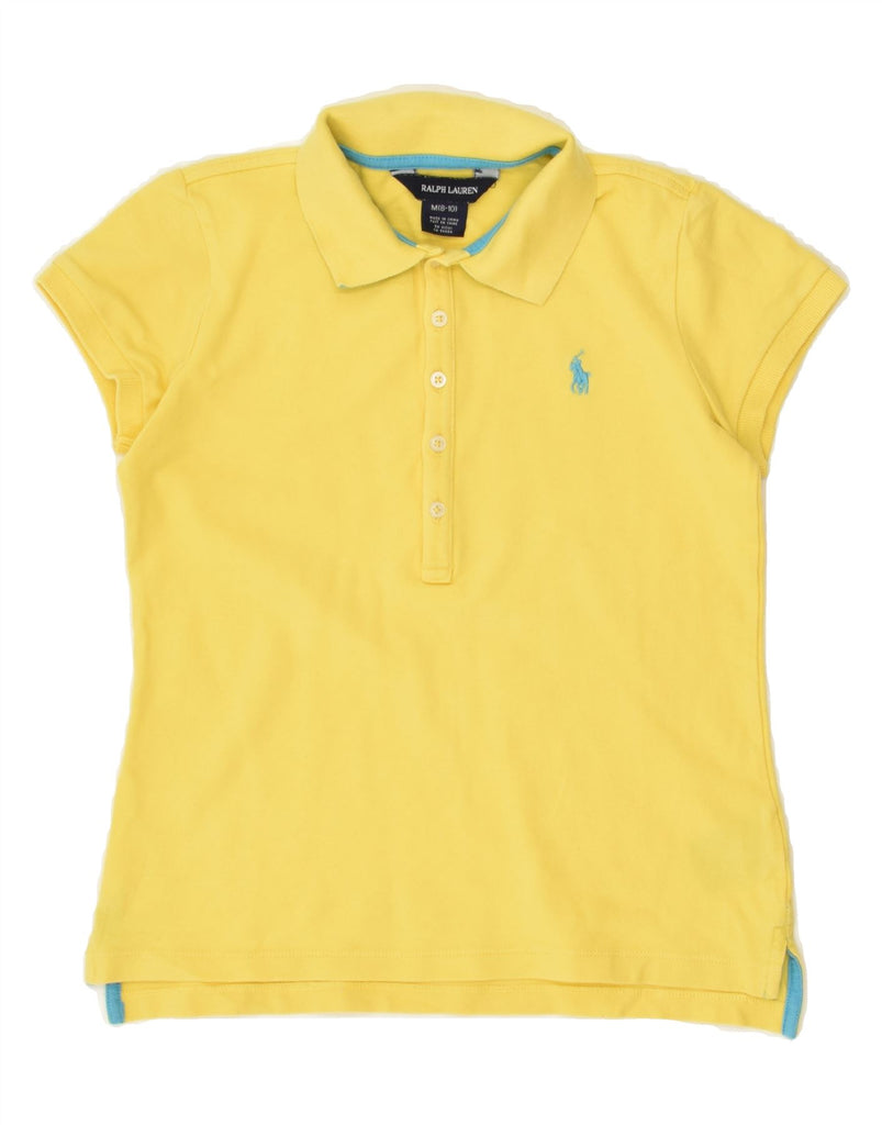 POLO RALPH LAUREN Girls Polo Shirt 8-9 Years Medium  Yellow Cotton | Vintage Polo Ralph Lauren | Thrift | Second-Hand Polo Ralph Lauren | Used Clothing | Messina Hembry 