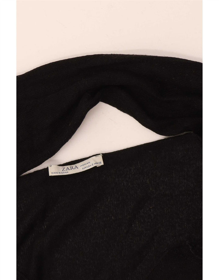 Zara Womens Top Long Sleeve UK 10 Small Black