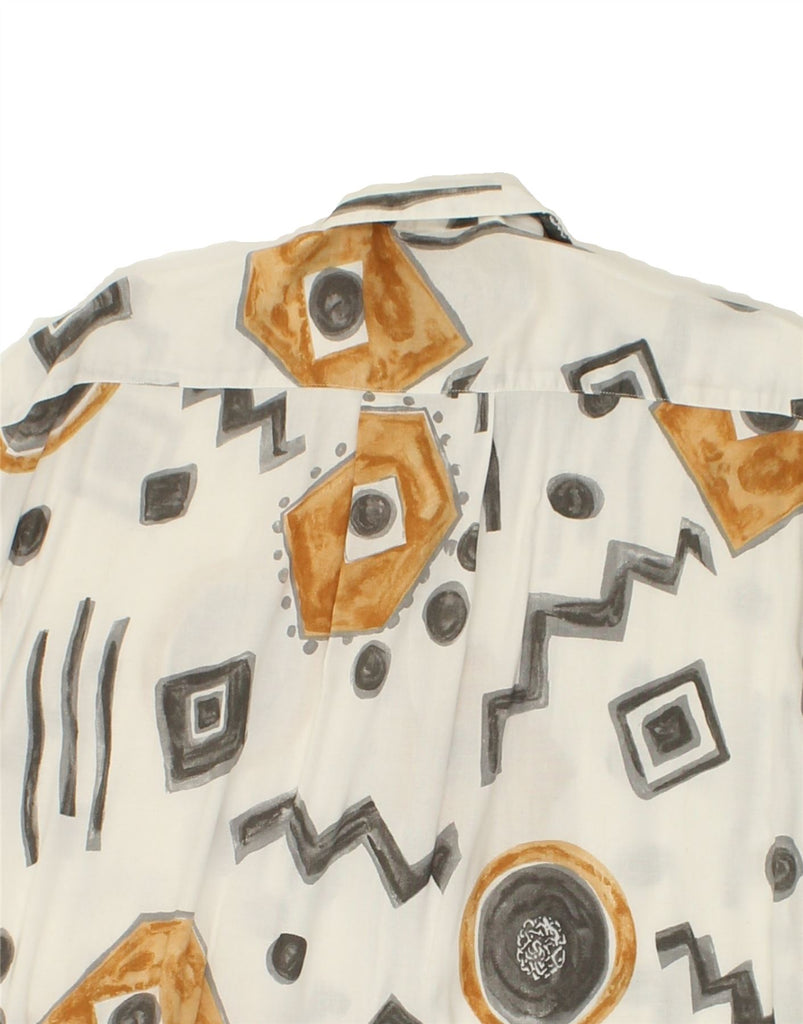 DORNBUSCH Mens Abstract Pattern Short Sleeve Shirt Medium White Vintage Dornbusch and Second-Hand Dornbusch from Messina Hembry 