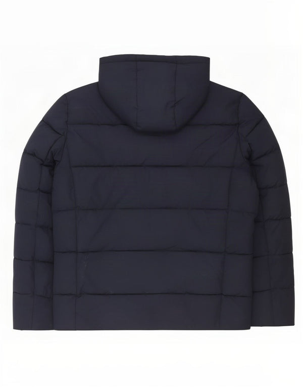 Superdry Mens Hooded Padded Jacket UK 38 Medium Navy Blue Polyester