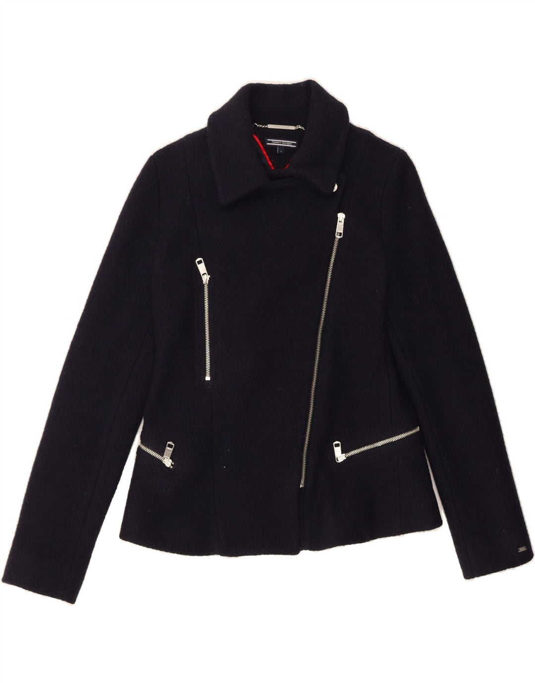 TOMMY HILFIGER Womens Overcoat US 6 Medium Navy Blue Wool Vintage Tommy Hilfiger and Second-Hand Tommy Hilfiger from Messina Hembry 