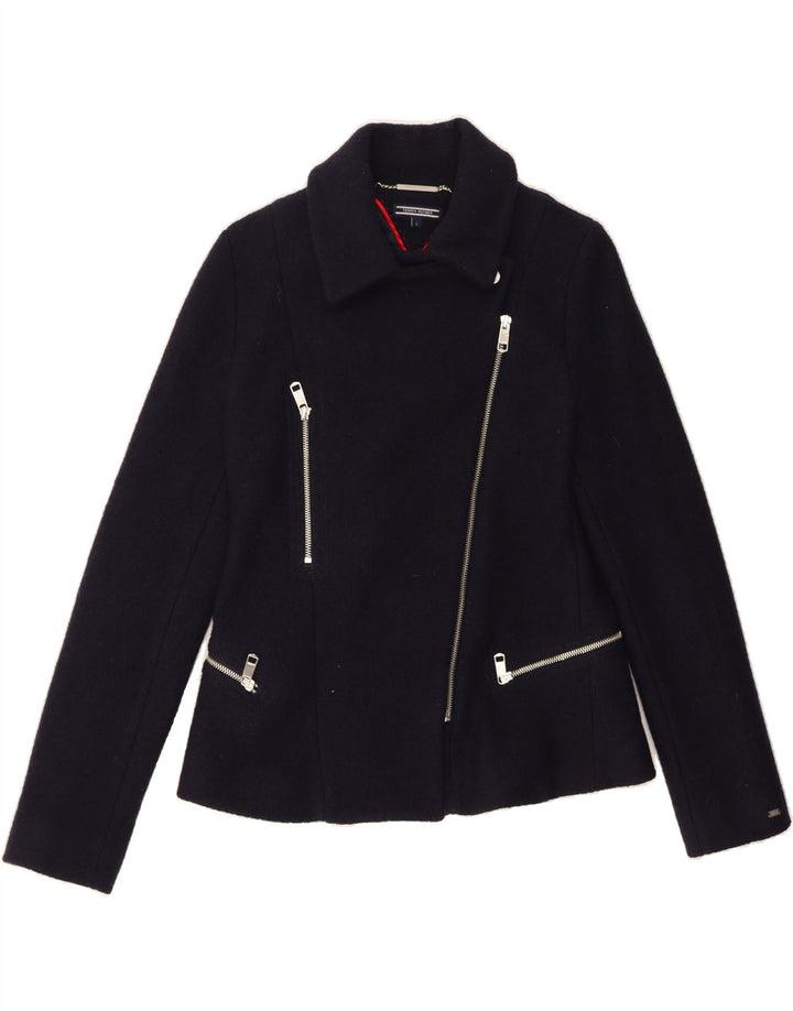 TOMMY HILFIGER Womens Overcoat US 6 Medium Navy Blue Wool Vintage Tommy Hilfiger and Second-Hand Tommy Hilfiger from Messina Hembry 