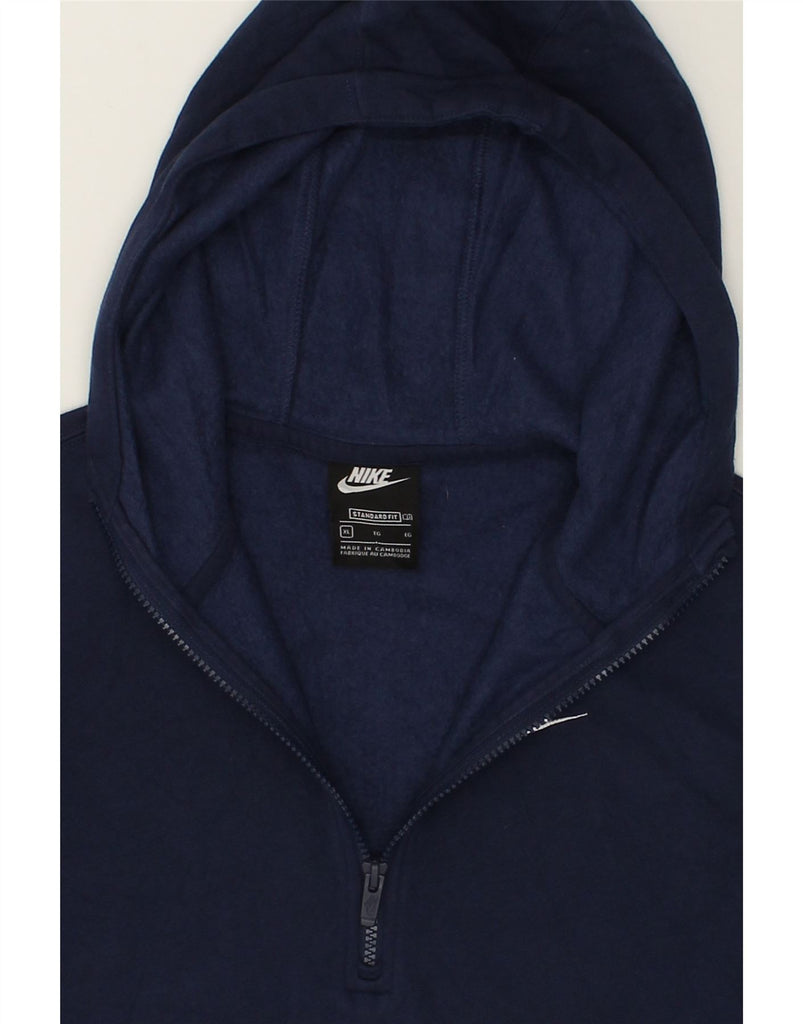 NIKE Boys Standard Fit Zip Neck Hoodie Jumper 13-14 Years XL Navy Blue | Vintage Nike | Thrift | Second-Hand Nike | Used Clothing | Messina Hembry 