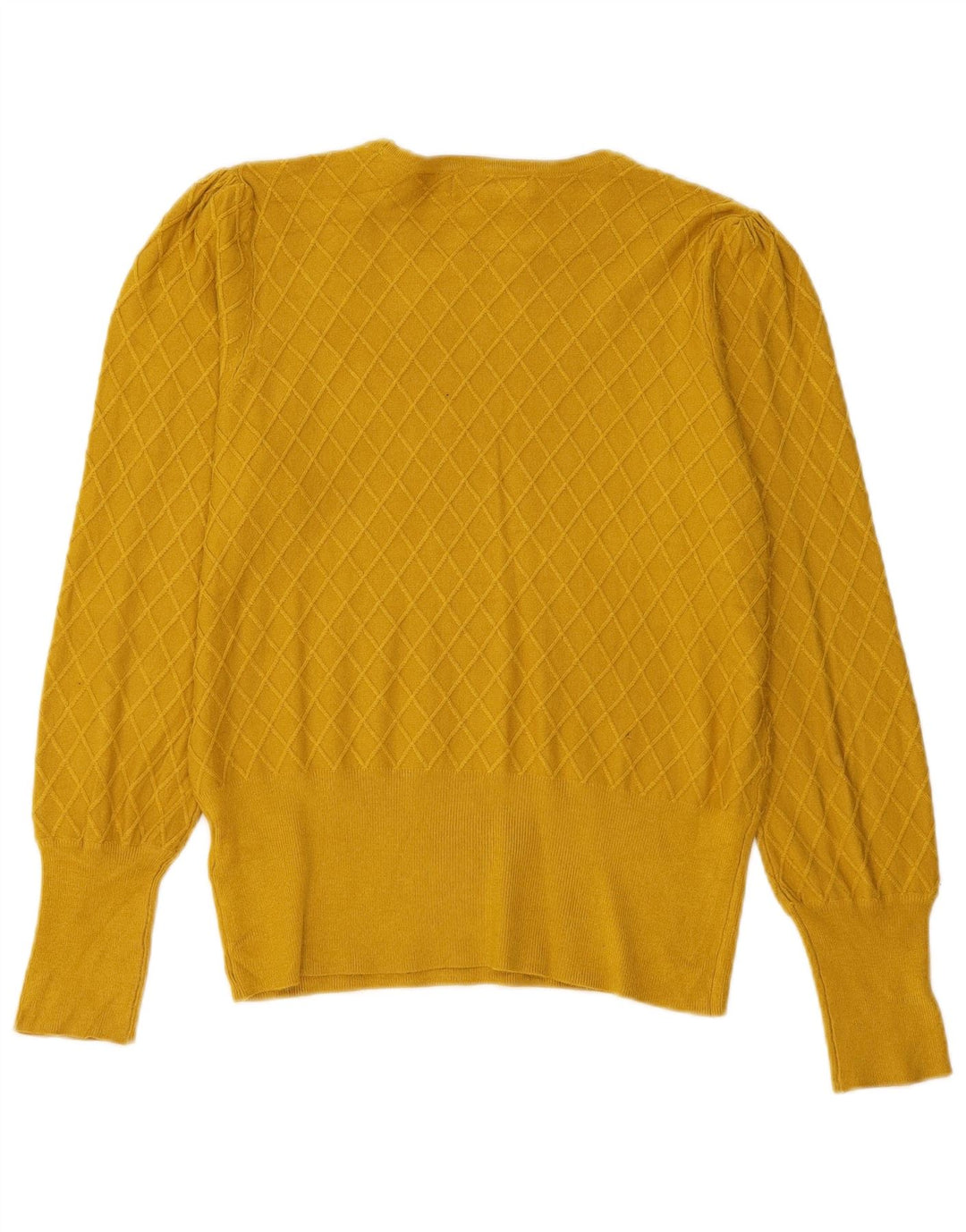 Marks & Spencer Womens Boat Neck Jumper Sweater UK 12 Medium Yellow