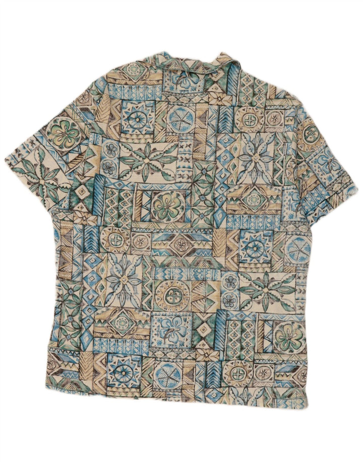 Rip Curl Mens Short Sleeve Shirt Medium Blue Patchwork