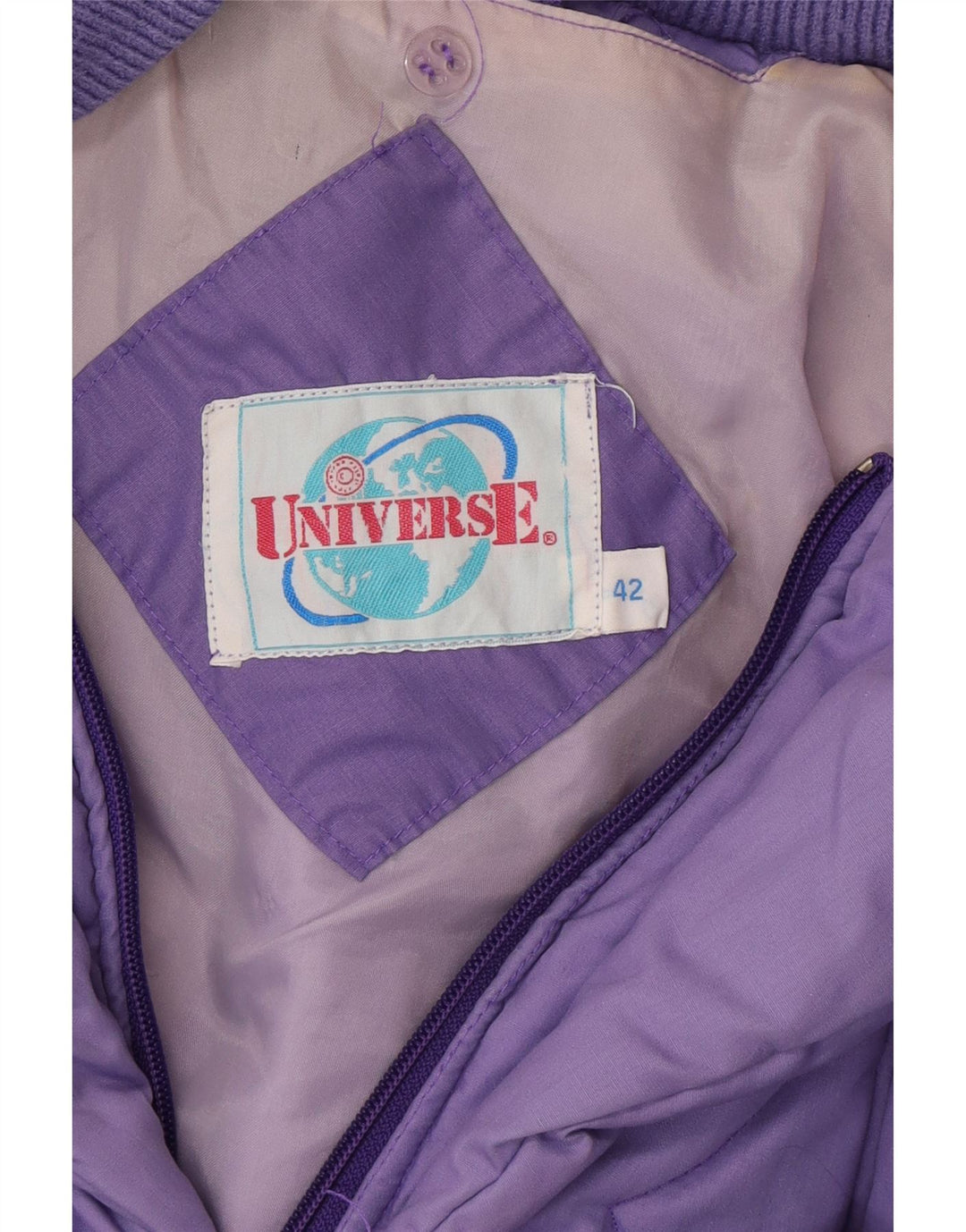 Univers Womens Padded Coat EU 42 Large Purple Polyester