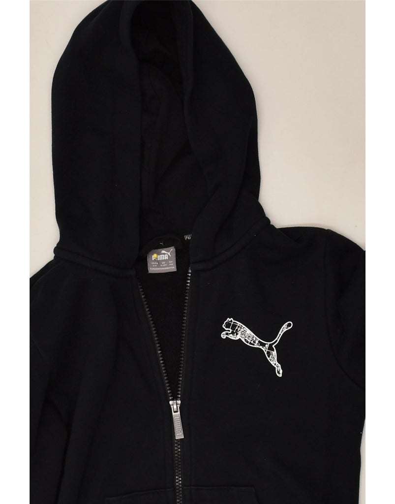 PUMA Boys Graphic Zip Hoodie Sweater 9-10 Years Black Cotton | Vintage Puma | Thrift | Second-Hand Puma | Used Clothing | Messina Hembry 