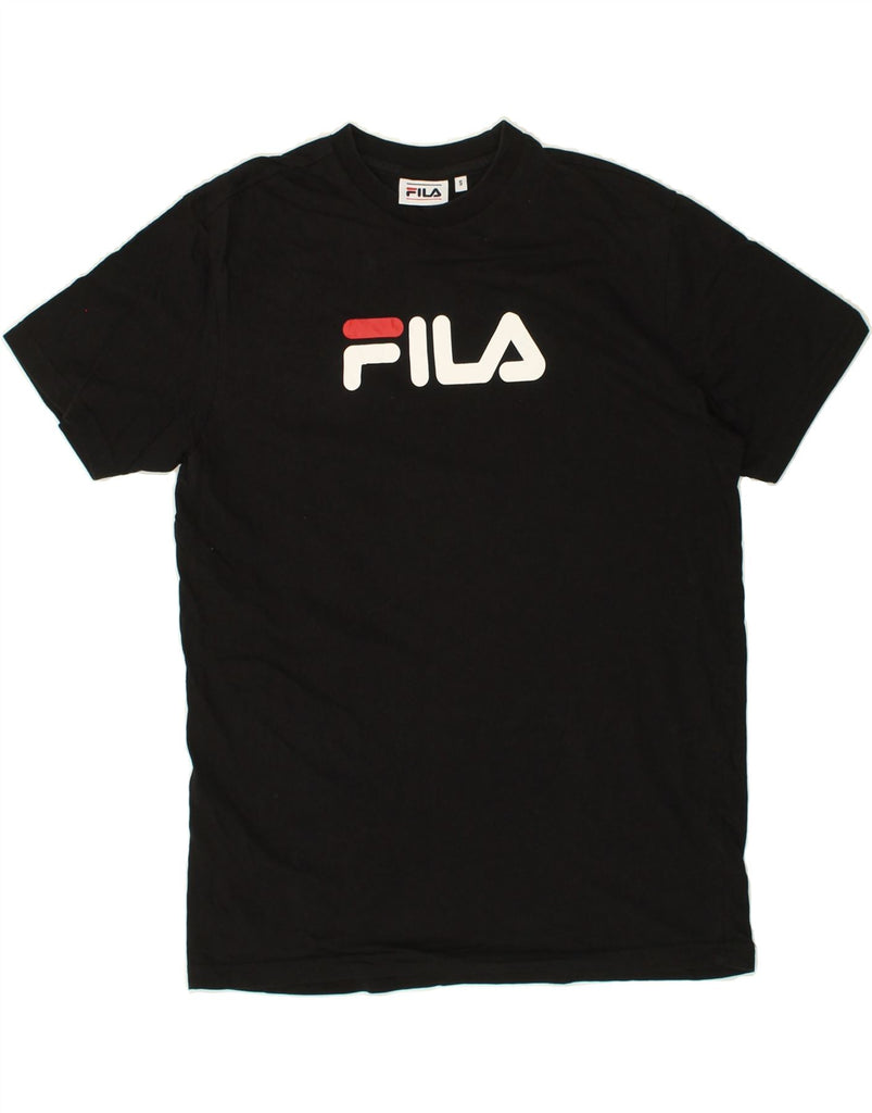 FILA Mens Graphic T-Shirt Top Small Black Cotton | Vintage Fila | Thrift | Second-Hand Fila | Used Clothing | Messina Hembry 