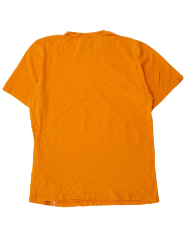 Nike Mens T-Shirt Top UK 39/41 Medium Orange Striped Cotton