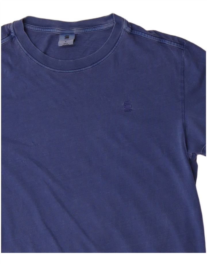 G-Star Mens T-Shirt Top Small Blue Cotton