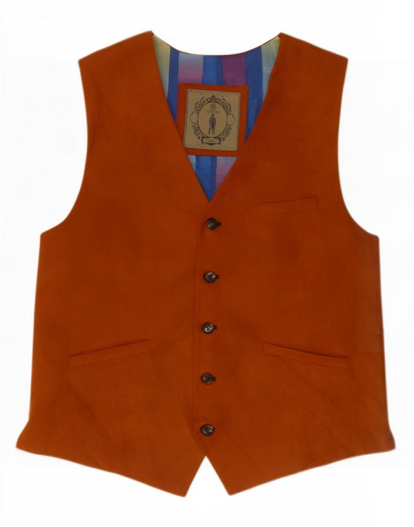 Cavani Mens Waistcoat Small Brown Colourblock Polyester
