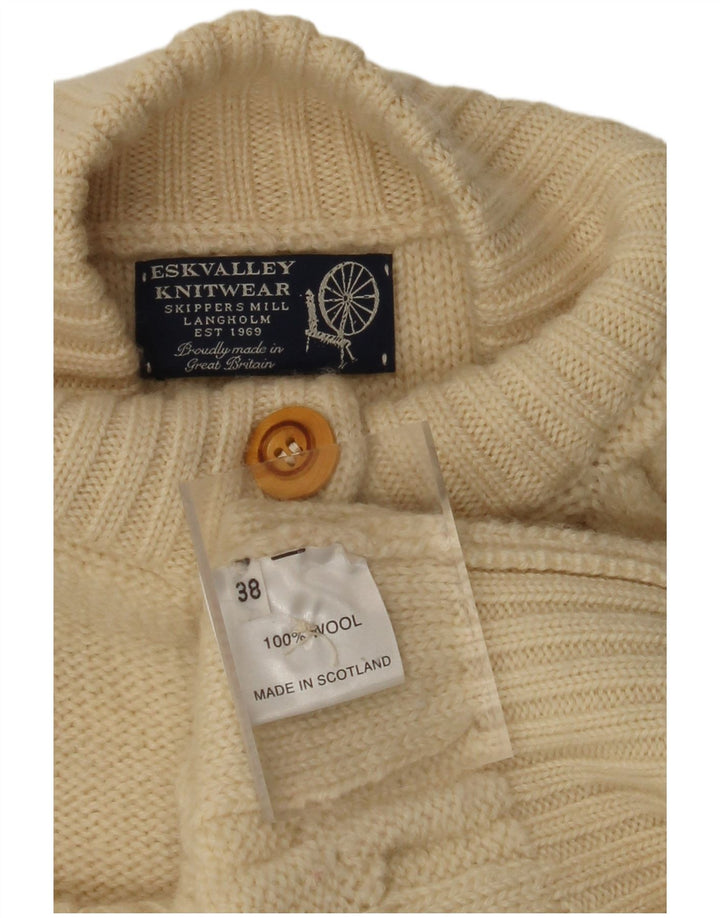 VINTAGE Womens Cardigan Sweater EU 38 Medium Off White Wool