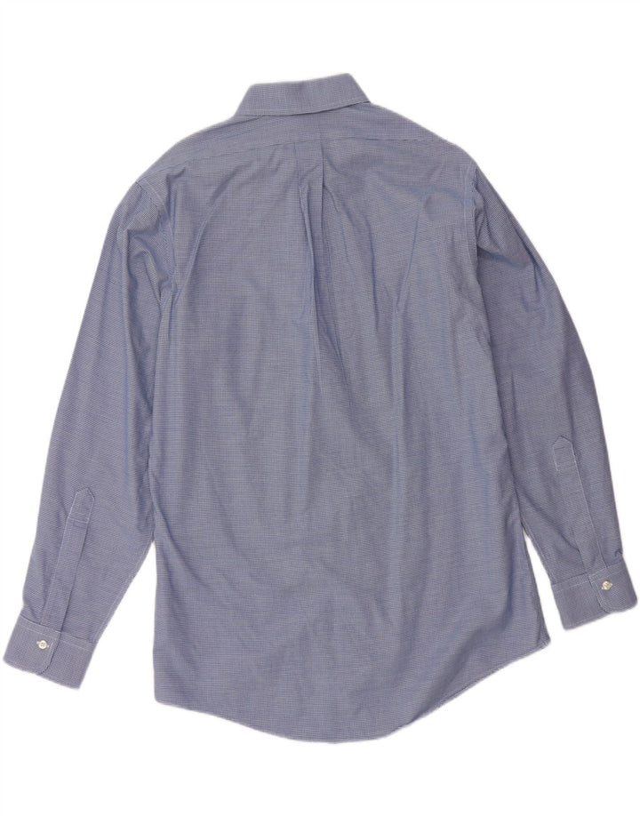 BROOKS BROTHERS Mens Slim Fit Shirt Size 15 1/2 Medium Blue Houndstooth