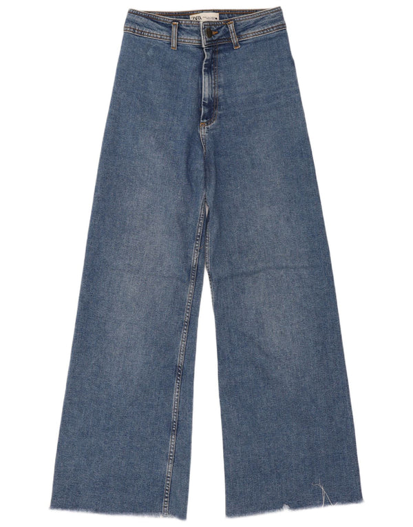 Zara Womens The Marine High Waist Straight Jeans EU 36 XS W26 L29 Blue
