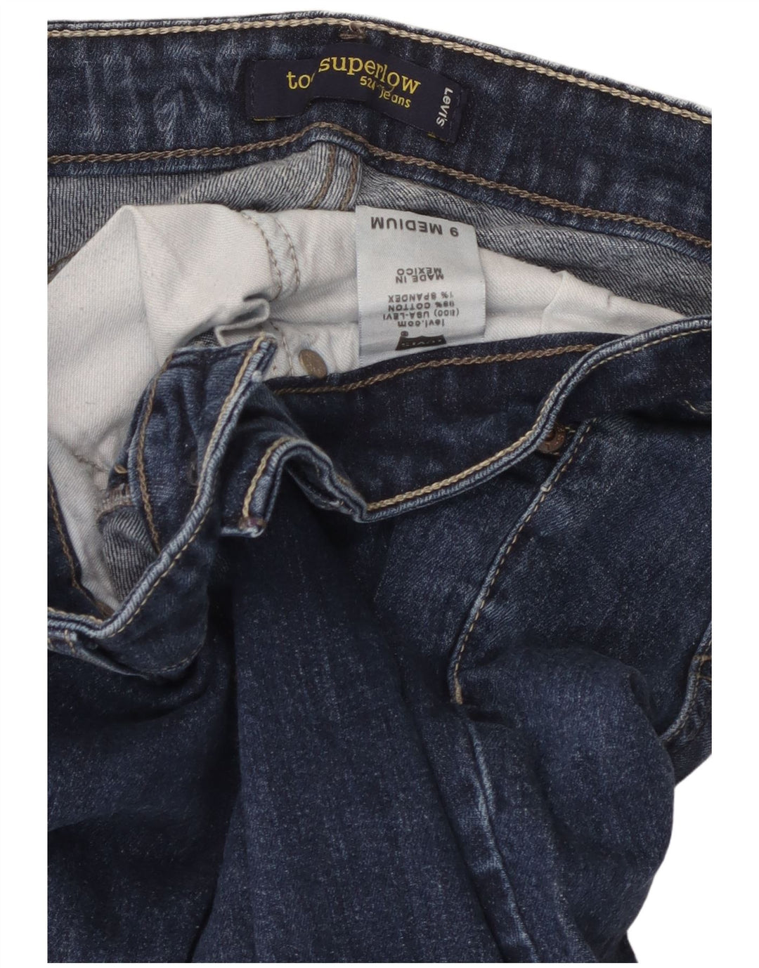 Levi's Womens 524 Super Low Skinny Jeans US 9 Medium W32 L31 Blue Cotton