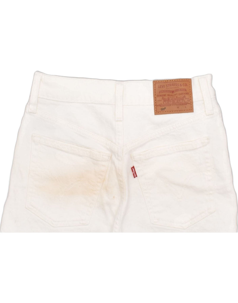 LEVI'S Womens 501 Denim Shorts UK 4 XS W24 White Cotton | Vintage | Thrift | Second-Hand | Used Clothing | Messina Hembry 