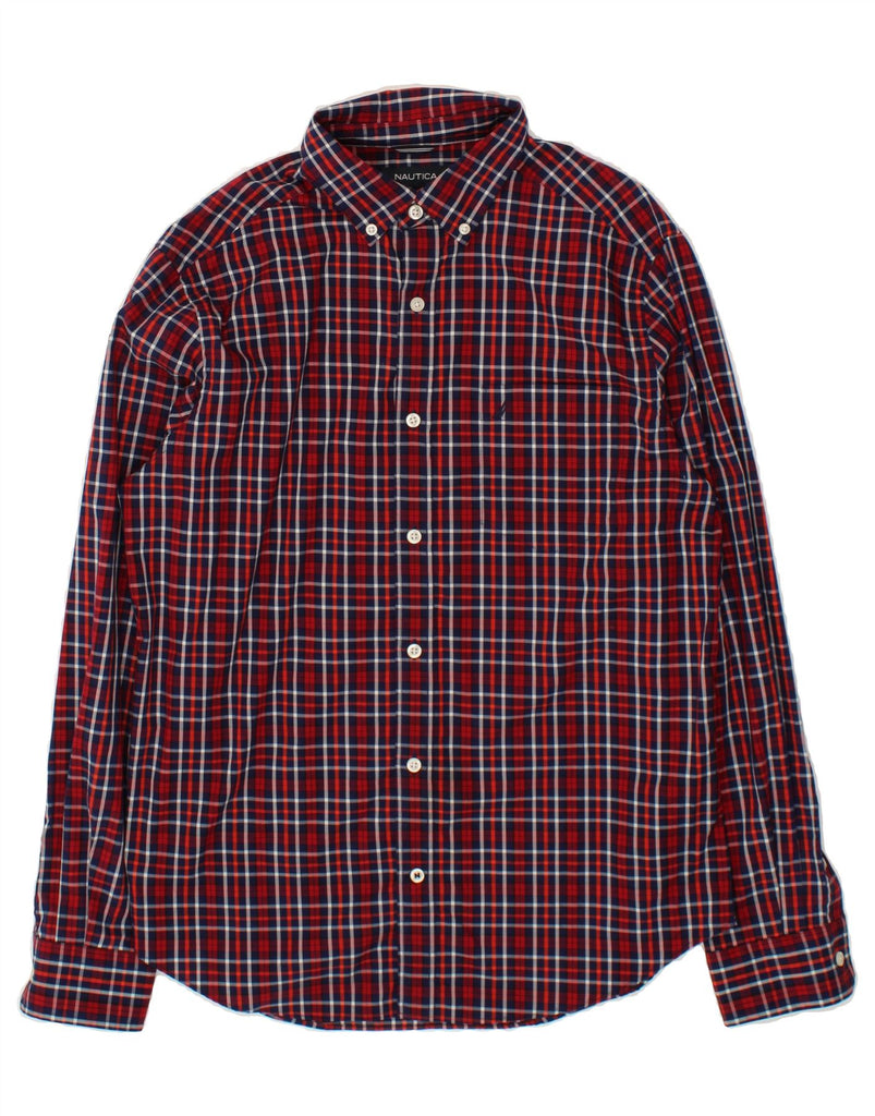 NAUTICA Mens Shirt Medium Red Check Cotton Vintage Nautica and Second-Hand Nautica from Messina Hembry 
