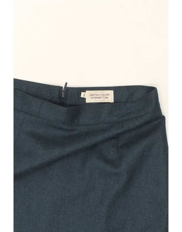 BENETTON Womens Pencil Skirt IT 46 Large W32 Navy Blue Virgin Wool Vintage Benetton and Second-Hand Benetton from Messina Hembry 