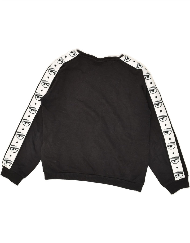 CHIARA FERRAGNI Girls Graphic Sweatshirt Jumper 8-9 Years Black | Vintage Chiara Ferragni | Thrift | Second-Hand Chiara Ferragni | Used Clothing | Messina Hembry 