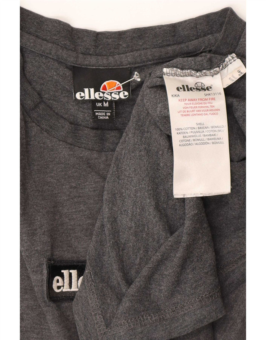 Ellesse Mens T-Shirt Top Medium Grey Cotton
