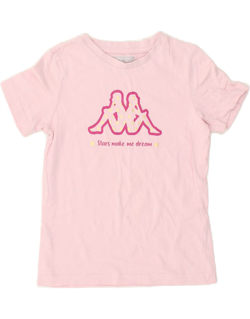 KAPPA Girls Graphic T-Shirt Top 9-10 Years Pink Cotton | Vintage Kappa | Thrift | Second-Hand Kappa | Used Clothing | Messina Hembry 