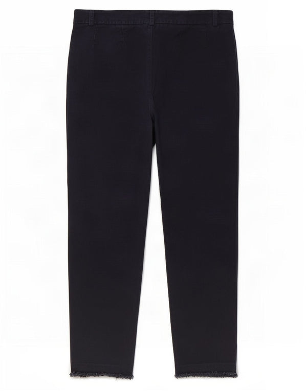 Marks & Spencer Womens Slim Cropped Trousers UK 12 Medium W30 L24 Navy Blue