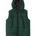 Marks & Spencer Boys Hooded Padded Gilet 11-12 Years Green Polyester