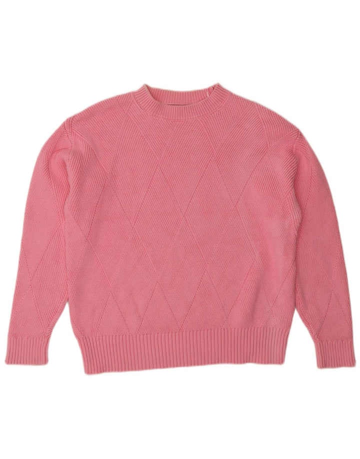 Marks & Spencer Womens Crew Neck Jumper Sweater UK 14 Medium Pink