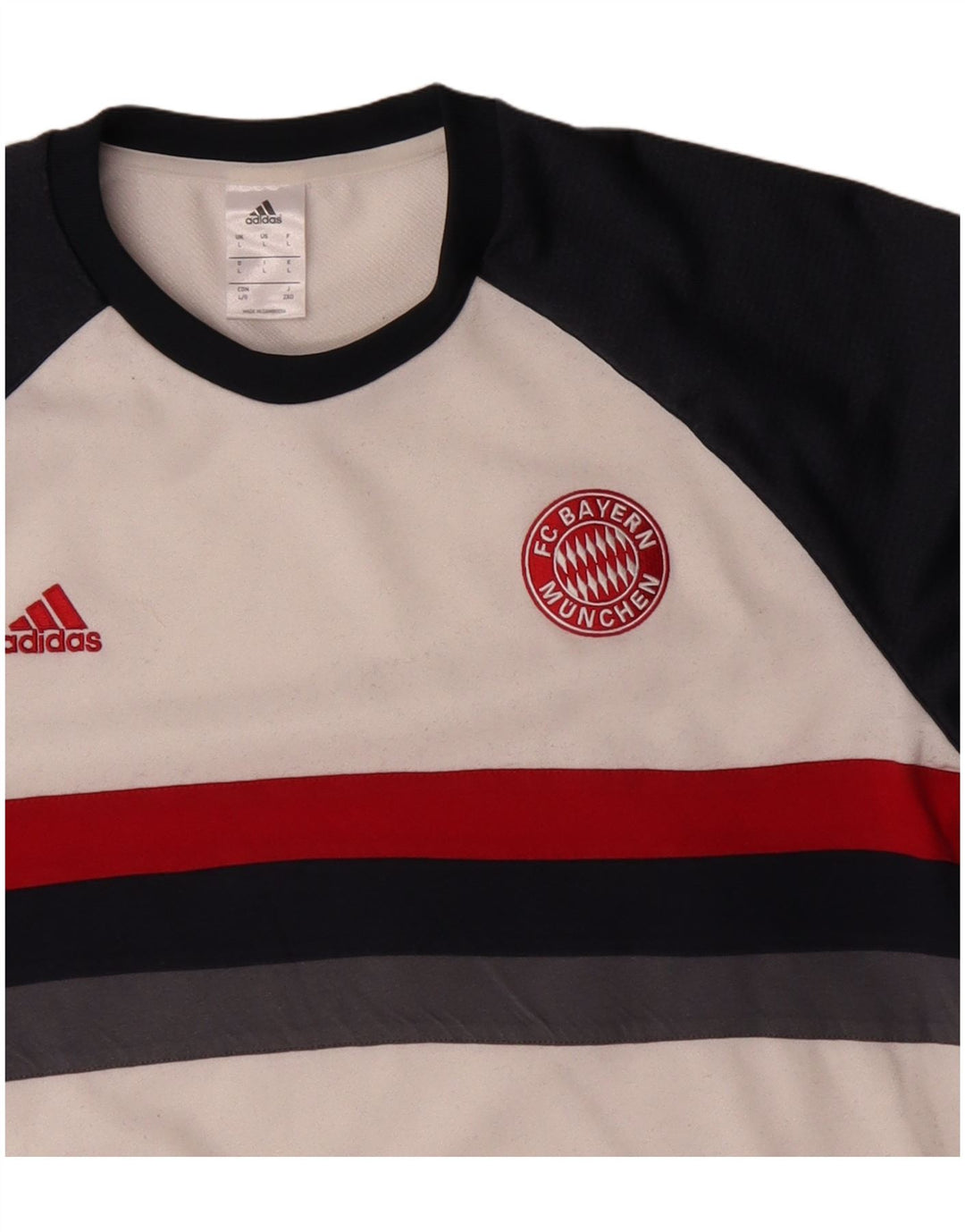 Adidas Mens FC Bayern Munchen Sweatshirt Jumper Large White Colourblock