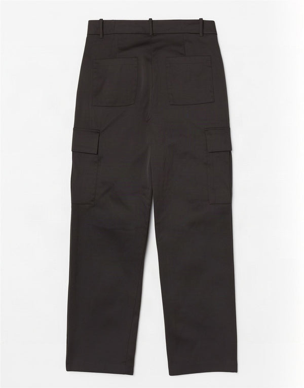 Zara Womens Straight Cargo Trousers Medium W28 L32 Black