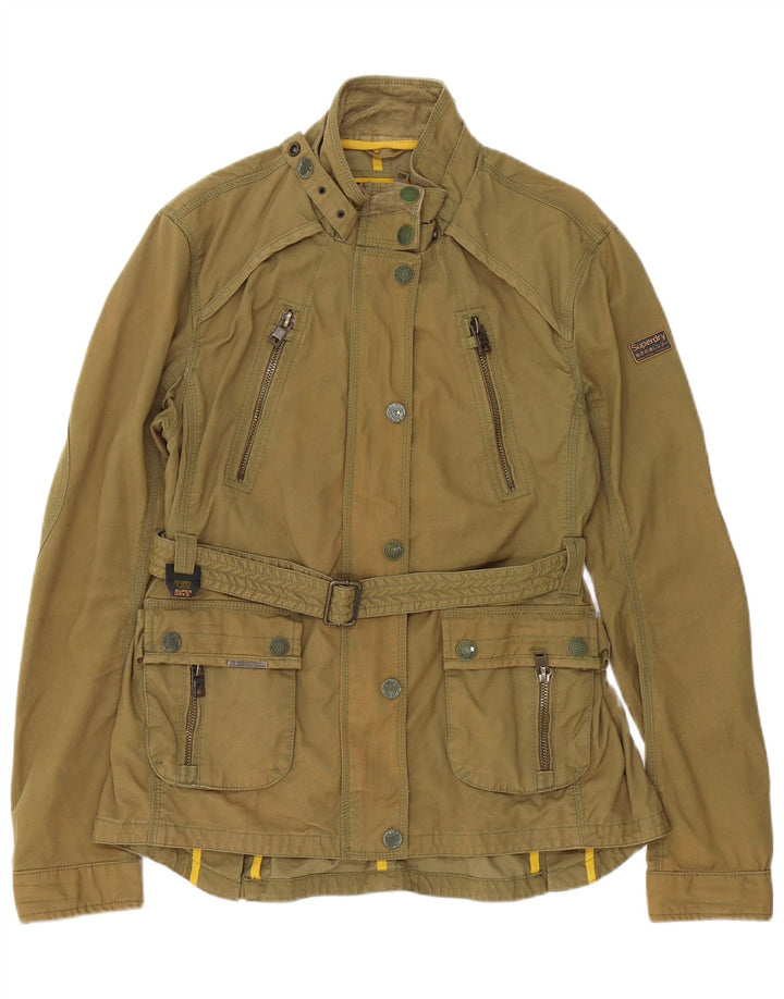 Superdry Womens Utility Jacket UK 18 XL Khaki Cotton
