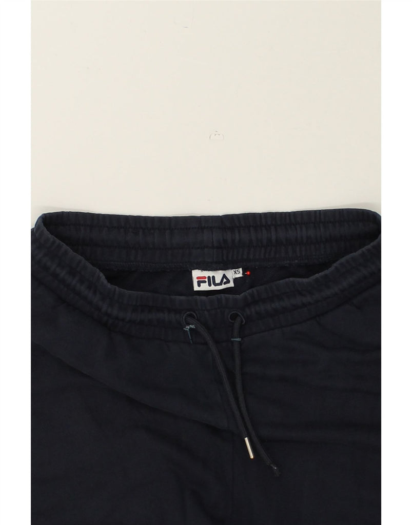 FILA Mens Graphic Tracksuit Trousers Joggers XS Navy Blue | Vintage Fila | Thrift | Second-Hand Fila | Used Clothing | Messina Hembry 