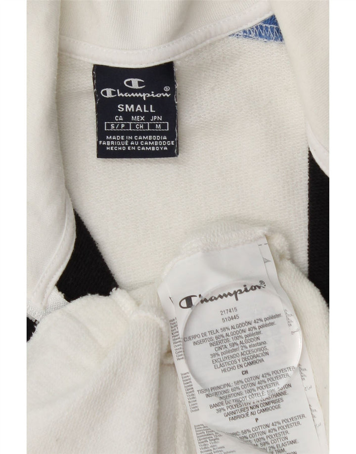 CHAMPION Mens Graphic Tracksuit Top Jacket Small White Colourblock Cotton