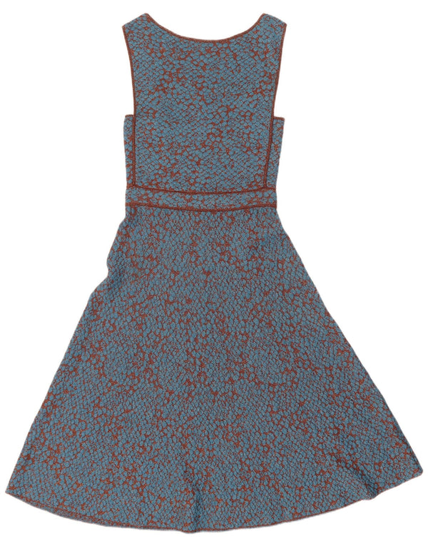 Missoni Womens Sleeveless A-Line Dress IT 42 Medium Blue Spotted Polyamide