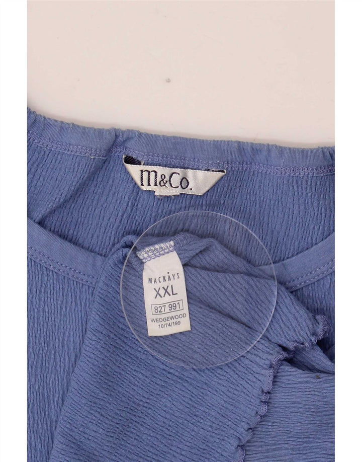 M&Co Womens Cami Top UK 20 2XL Blue Cotton