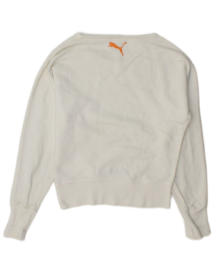 Puma Womens Graphic Sweatshirt Jumper UK 6 XS White