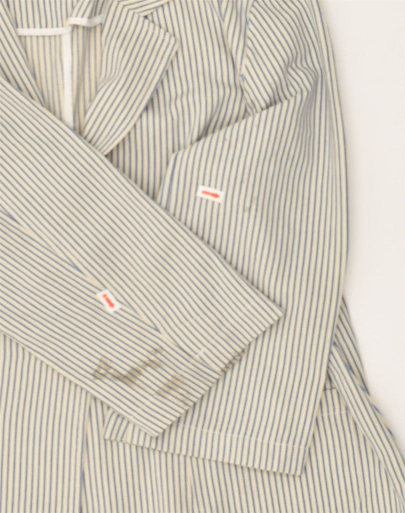 FAT FACE Womens 2 Button Blazer Jacket UK 14 Large  Off White Striped | Vintage Fat Face | Thrift | Second-Hand Fat Face | Used Clothing | Messina Hembry 