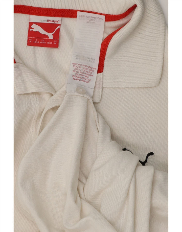 Puma Mens Polo Shirt Medium White Cotton