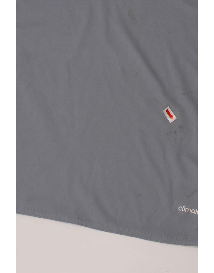 ADIDAS Boys Climalite T-Shirt Top 9-10 Years Medium  Blue Polyester