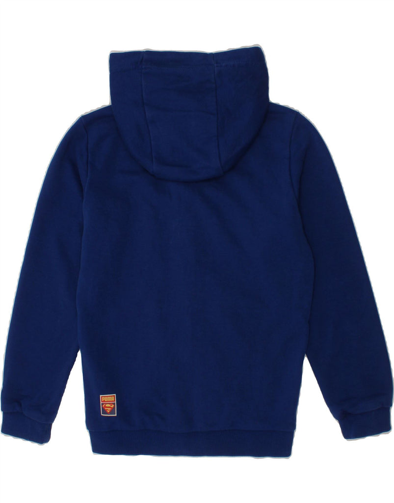 PUMA Boys Superman Graphic Zip Hoodie Sweater 7-8 Years Small Blue Cotton Vintage Puma and Second-Hand Puma from Messina Hembry 