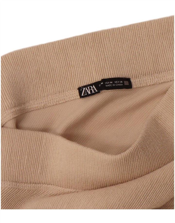 Zara Womens High Waist A-Line Skirt Medium W28  Beige Polyester