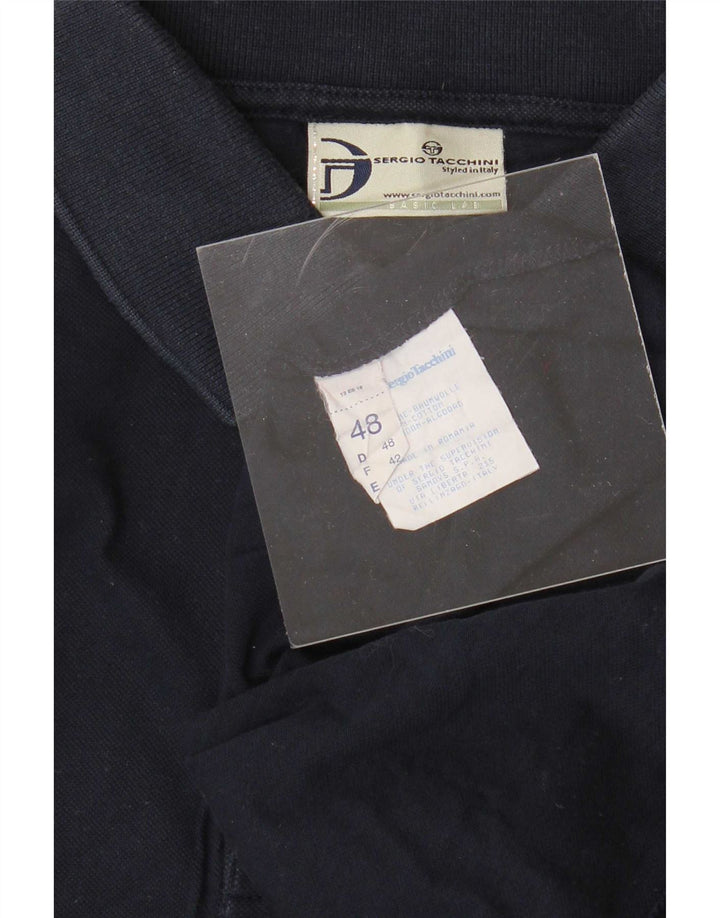 Sergio Tacchini Mens Polo Shirt IT 48 Medium Navy Blue Cotton