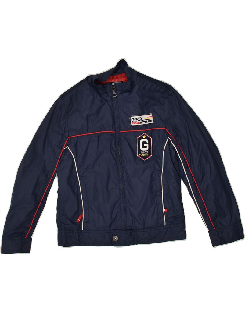 GEOX Boys Graphic Bomber Jacket 7-8 Years Navy Blue Polyester | Vintage Geox | Thrift | Second-Hand Geox | Used Clothing | Messina Hembry 