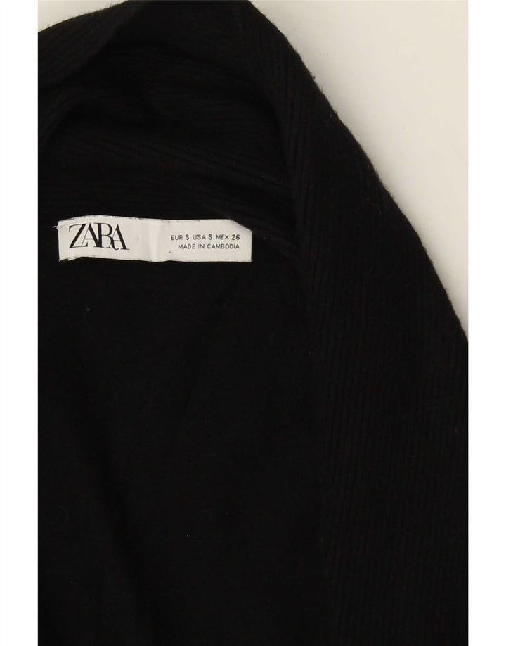 Zara Womens Open Cardigan Sweater UK 10 Small Black