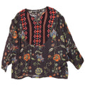 Desigual Womens Tunic Top UK 12 Medium Black Floral