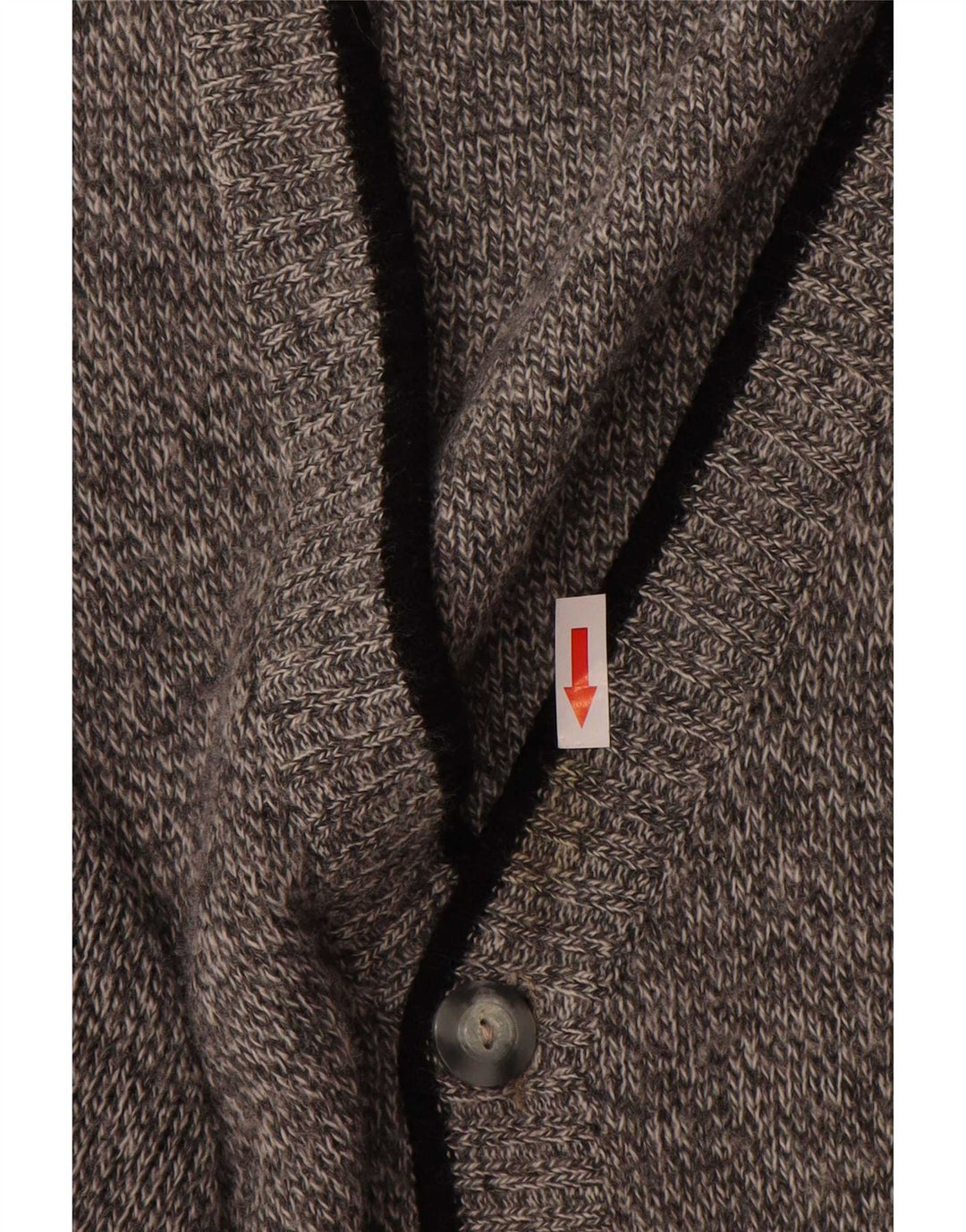 Vintage Mens Cardigan Sweater Large Grey Flecked Wool